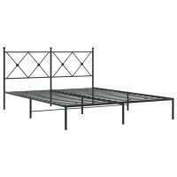 vidaXL Bettgestell mit Kopfteil Metall Schwarz 160x200 cm