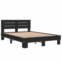 vidaXL Bettgestell Schwarz 140x190 cm Holzwerkstoff und Metall