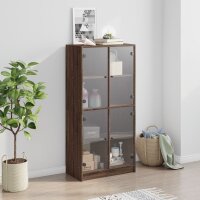 vidaXL Highboard mit T&uuml;ren Braun Eiche-Optik 68x37x142cm Holzwerkstoff