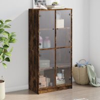 vidaXL Highboard mit T&uuml;ren R&auml;uchereiche 68x37x142 cm Holzwerkstoff