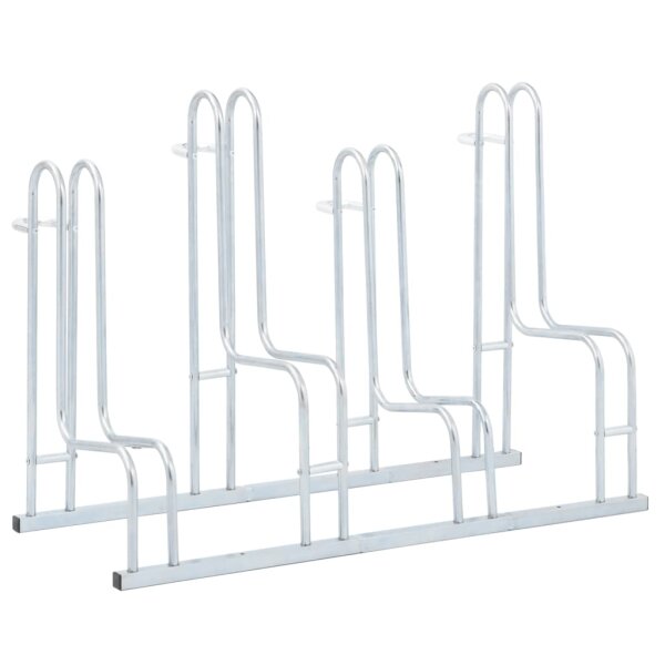 vidaXL Fahrradst&auml;nder f&uuml;r 4 Fahrr&auml;der Freistehend Verzinkter Stahl
