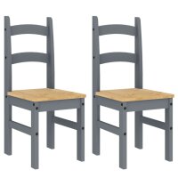 vidaXL Essstühle 2 Stk. Grau 40x46x99 cm Massivholz...