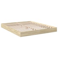 vidaXL Bettgestell Sonoma-Eiche 150x200 cm Holzwerkstoff