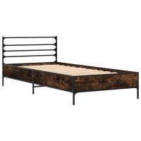 vidaXL Bettgestell R&auml;uchereiche 75x190 cm Holzwerkstoff und Metall