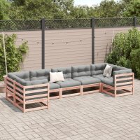 vidaXL 7-tlg. Garten-Sofagarnitur mit Kissen Massivholz Douglasie