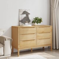 vidaXL Kommode FLORO Wachsbraun Massivholz Kiefer