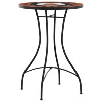 vidaXL Mosaik-Bistro-Set Terrakottarot und Wei&szlig; Eisen und Keramik