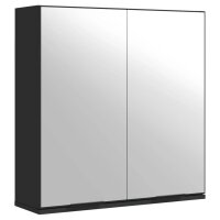 vidaXL Spiegelschrank Schwarz 64x20x67 cm Holzwerkstoff