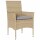 vidaXL 7-tlg. Garten-Essgruppe mit Kissen Beige Poly Rattan und Glas