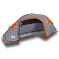 vidaXL Kuppel-Campingzelt 1 Person Grau und Orange Wasserdicht