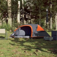 vidaXL Kuppel-Campingzelt 1 Person Grau und Orange Wasserdicht