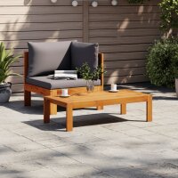 vidaXL 2-tlg. Garten-Sofa-Set mit Kissen Massivholz Akazie