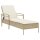 vidaXL Sonnenliege mit Auflage Beige 63x200x81 cm Poly Rattan