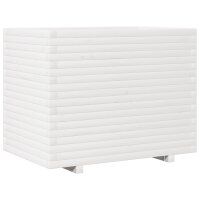 vidaXL Pflanzkübel Weiß 90x60x72 cm Massivholz...