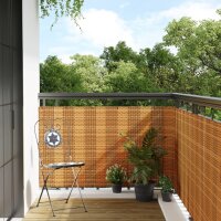 vidaXL Balkon-Sichtschutz Hellbraun 1000x90 cm Poly Rattan