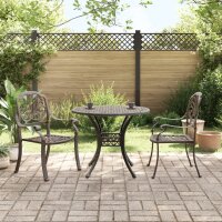 vidaXL 3-tlg. Bistro-Set Bronzen Aluminiumguss