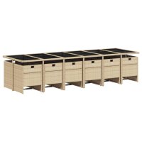 vidaXL 13-tlg. Garten-Essgruppe mit Kissen Beige Poly Rattan