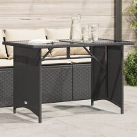 vidaXL Gartentisch mit Glasplatte Schwarz 110x68x70 cm Poly Rattan