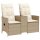 vidaXL Gartensofa 2-Sitzer Verstellbar mit Tisch Beige Poly Rattan