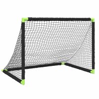 vidaXL Fu&szlig;balltor f&uuml;r Kinder Klappbar Schwarz 90x64x64 cm