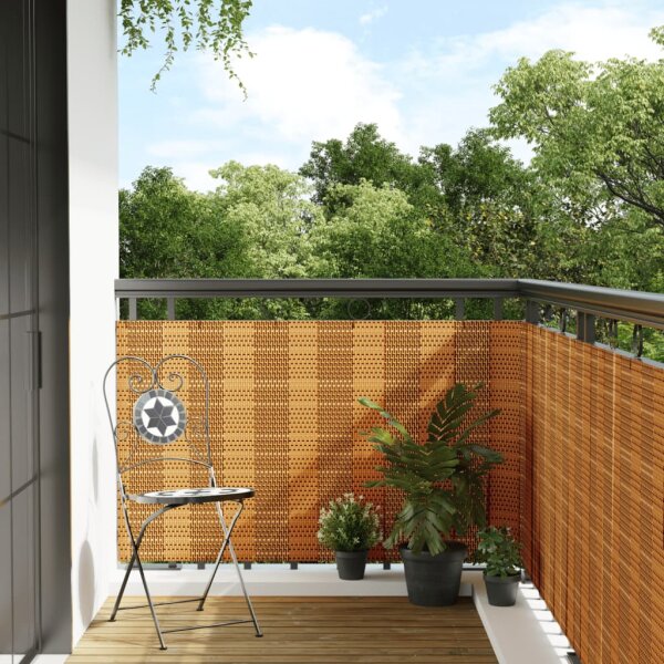 vidaXL Balkon-Sichtschutz Hellbraun 300x100 cm Poly Rattan