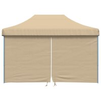 vidaXL Partyzelt Faltbar Pop-Up mit 4 Seitenteilen Beige