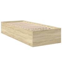 vidaXL Bettgestell Sonoma-Eiche 100x200 cm Holzwerkstoff