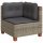 vidaXL 4-tlg. Garten-Sofagarnitur mit Kissen Grau Poly Rattan