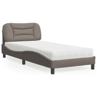 vidaXL Bett mit Matratze Taupe 80x200 cm Stoff