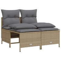 vidaXL 4-tlg. Garten-Sofagarnitur mit Kissen Beige Poly...