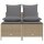 vidaXL 4-tlg. Garten-Sofagarnitur mit Kissen Beige Poly Rattan