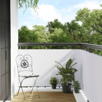 vidaXL Balkon-Sichtschutz Wei&szlig; 500x80 cm Poly Rattan