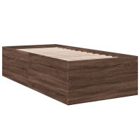 vidaXL Bettgestell Braun Eichen-Optik 90x190 cm Holzwerkstoff