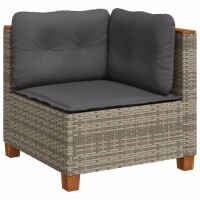 vidaXL 5-tlg. Garten-Sofagarnitur mit Kissen Grau Poly Rattan