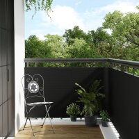 vidaXL Balkon-Sichtschutz Schwarz 500x80 cm Poly Rattan