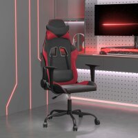 vidaXL Gaming-Stuhl Schwarz und Weinrot Kunstleder