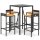 vidaXL 5-tlg. Gartenbar-Set Schwarz Poly Rattan & Massivholz Akazie