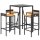 vidaXL 5-tlg. Gartenbar-Set Schwarz Poly Rattan & Massivholz Akazie
