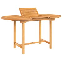 vidaXL Gartentisch Ausziehbar 110-160x80x75 cm Massivholz Teak