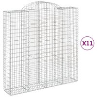 vidaXL Gabionen mit Hochbogen 11Stk. 200x50x200/220cm Verzinktes Eisen