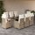 vidaXL 9-tlg. Garten-Essgruppe mit Kissen Beige Poly Rattan