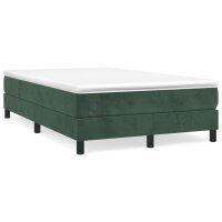 vidaXL Boxspringbett mit Matratze Dunkelgr&uuml;n 120x190 cm Samt