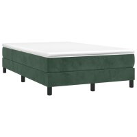 vidaXL Boxspringbett mit Matratze Dunkelgr&uuml;n 120x190 cm Samt