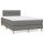 vidaXL Boxspringbett mit Matratze &amp; LED Dunkelgrau 120x190 cm Stoff