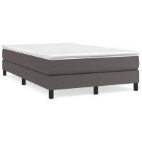 vidaXL Boxspringbett mit Matratze Grau 120x190 cm Kunstleder