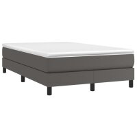 vidaXL Boxspringbett mit Matratze Grau 120x190 cm Kunstleder