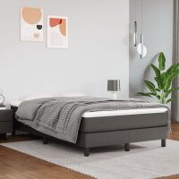 vidaXL Boxspringbett mit Matratze Grau 120x190 cm Kunstleder