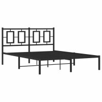 vidaXL Bettgestell mit Kopfteil Metall Schwarz 140x190 cm