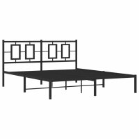 vidaXL Bettgestell mit Kopfteil Metall Schwarz 150x200 cm