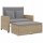 vidaXL Gartensofa mit Kissen 2-Sitzer Beige Poly Rattan